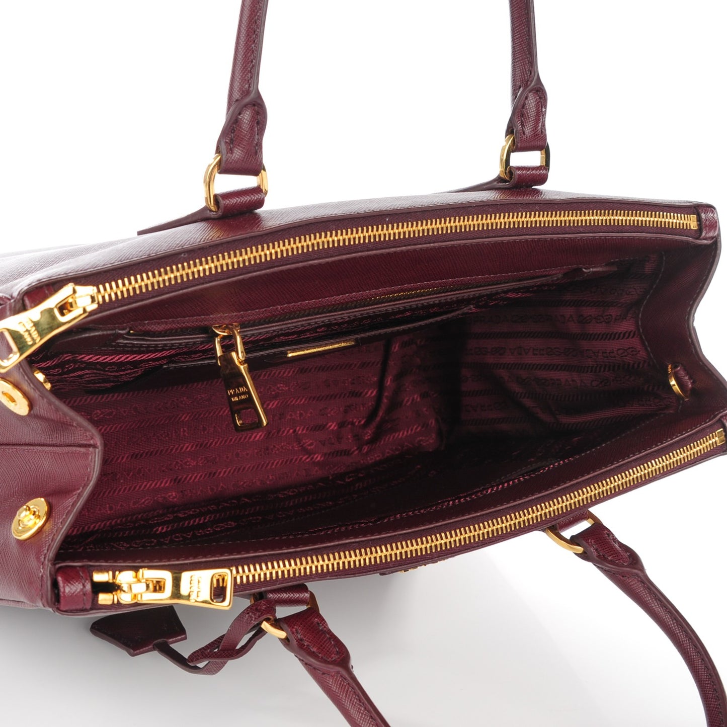 Saffiano Medium Galleria Double Zip Tote Granato