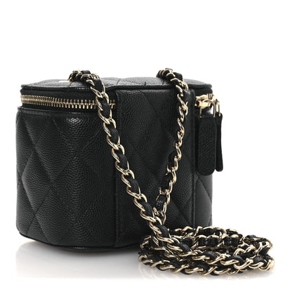 Chanel Caviar Quilted Mini Vanity Case With Chain Black 3 of 13