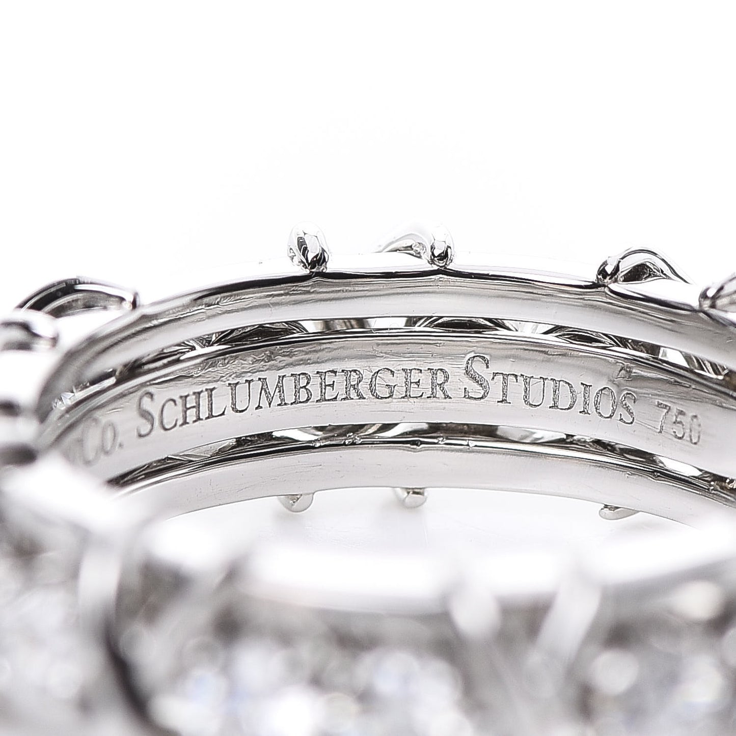 Platinum Diamond Schlumberger Sixteen Stone Ring 54 6.75