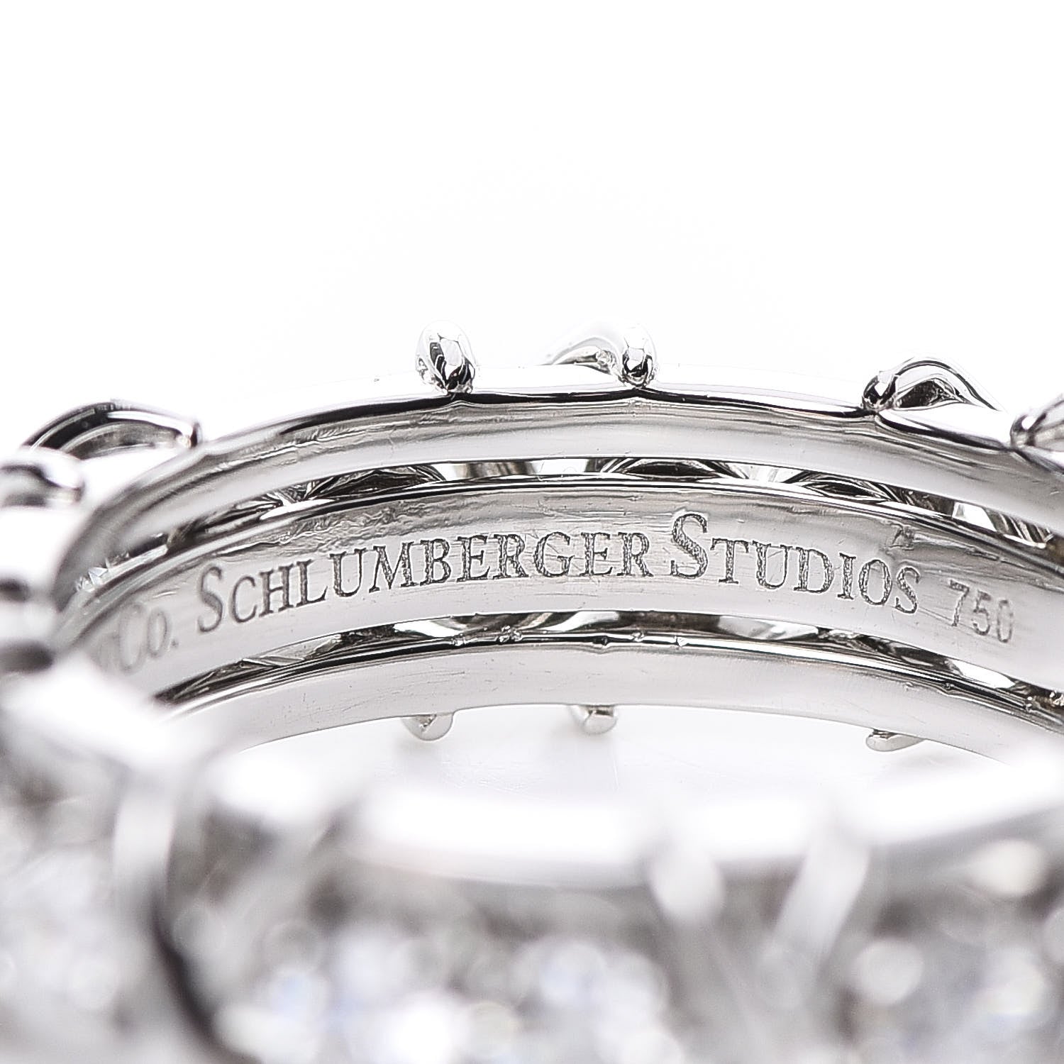 Tiffany Platinum Diamond Schlumberger Sixteen Stone Ring 54 6.75 5 of 7