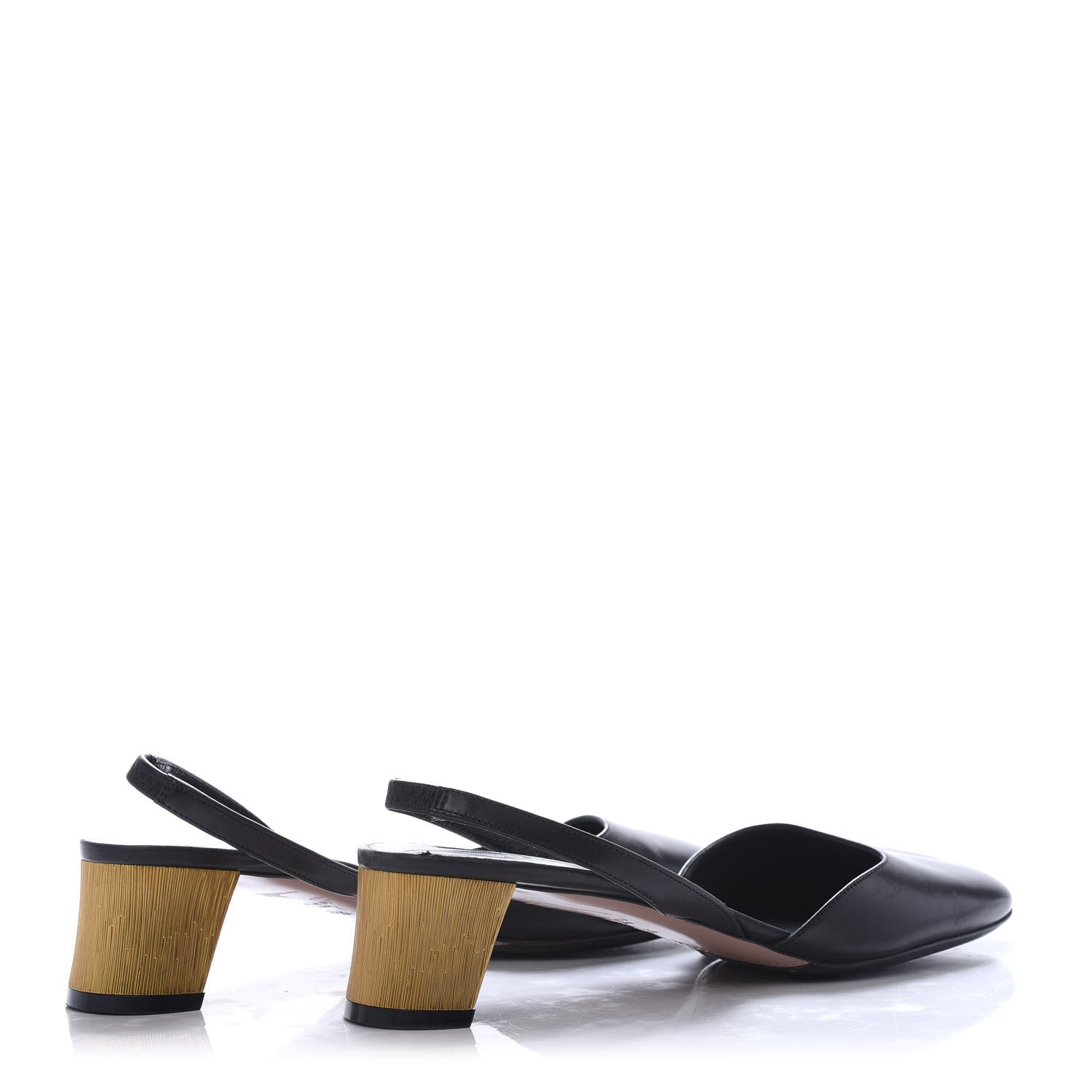 Gucci Calfskin Arielle Round Toe Pumps 37.5 Black 4 of 8