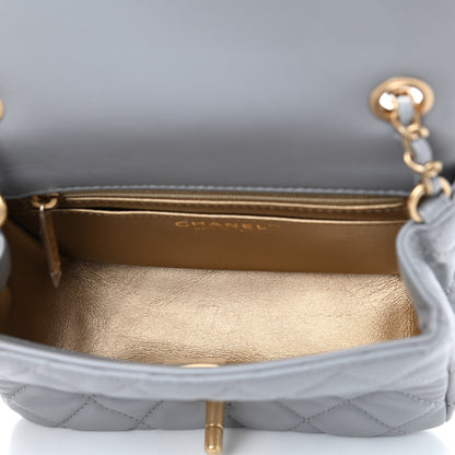 Chanel Lambskin Quilted Mini Pearl Crush Flap Light Grey 4 of 4