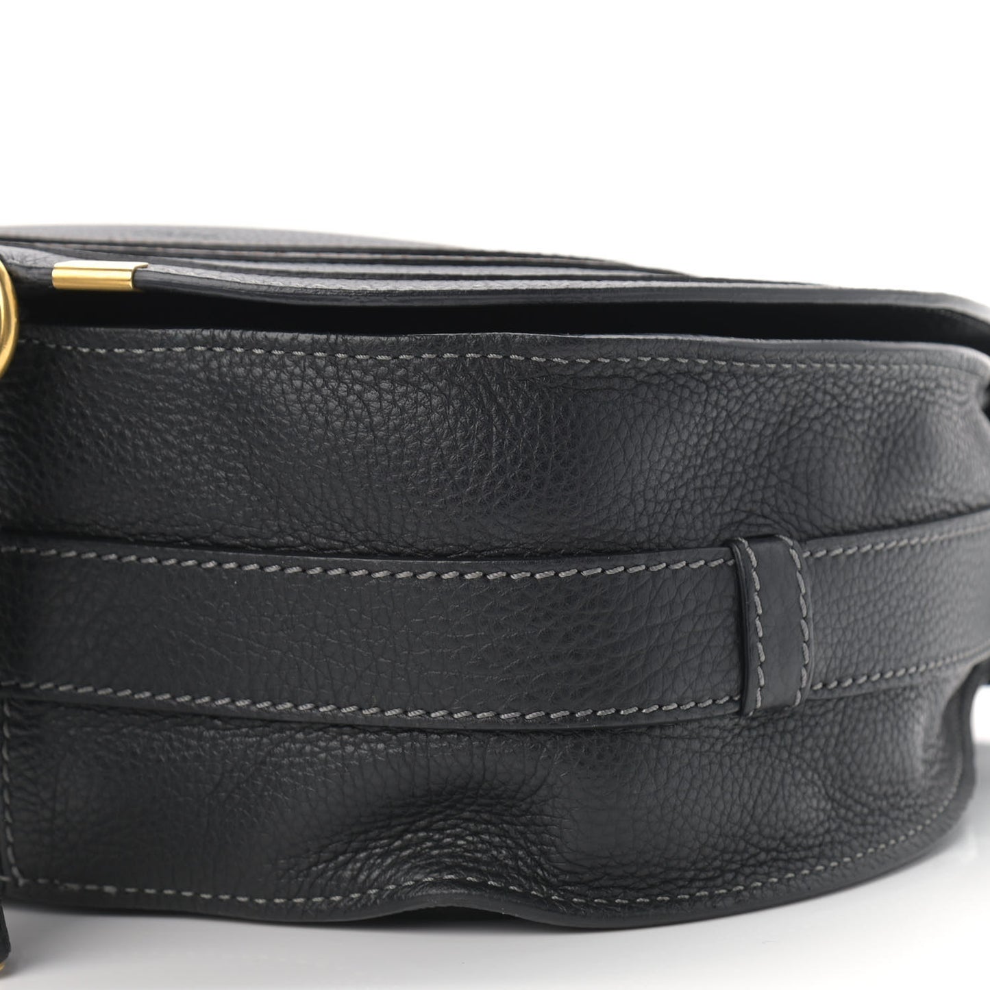 Calfskin Medium Marcie Round Crossbody Bag Black