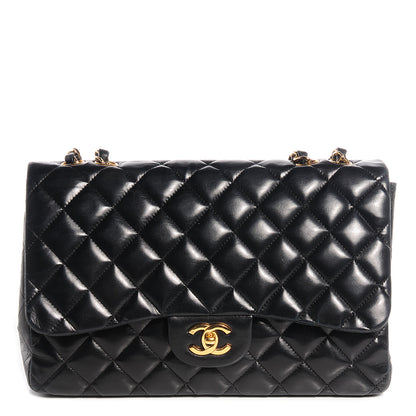 Chanel Lambskin Quilted Jumbo Single Flap Black 1 of 9