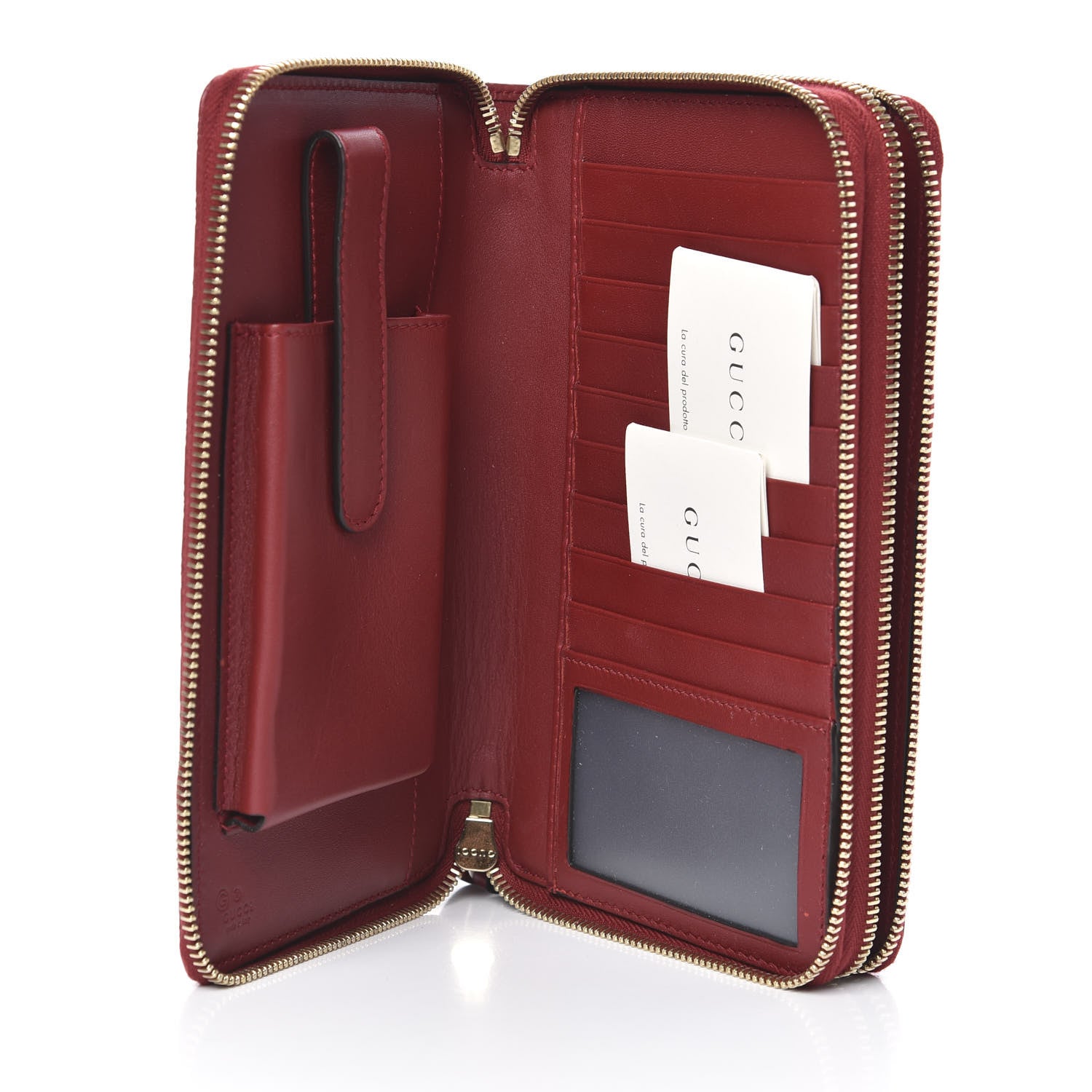 Gucci Microguccissima Zip Around Top Handle Travel Wallet Red 5 of 7