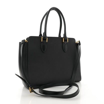 Prada Saffiano Soft Calfskin Small Zippered Tote Black 3 of 11