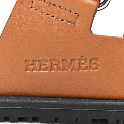 Hermes Calfskin Mens Chypre Sandals 44 Gold 8 of 10