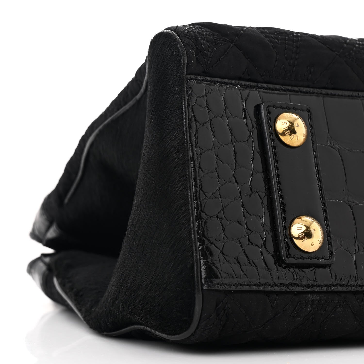 Louis Vuitton Monogram Silk Pony Hair Alligator Trim Linda Black 9 of 10