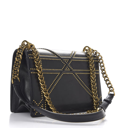 Christian Dior Lambskin Studded Medium Diorama Flap Bag Black 2 of 10