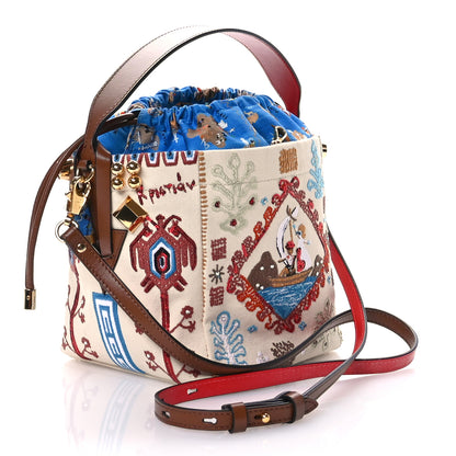 Christian Louboutin Frise Broderie Calfskin Mini Greekaba Tote Biscotto Multicolor 3 of 10