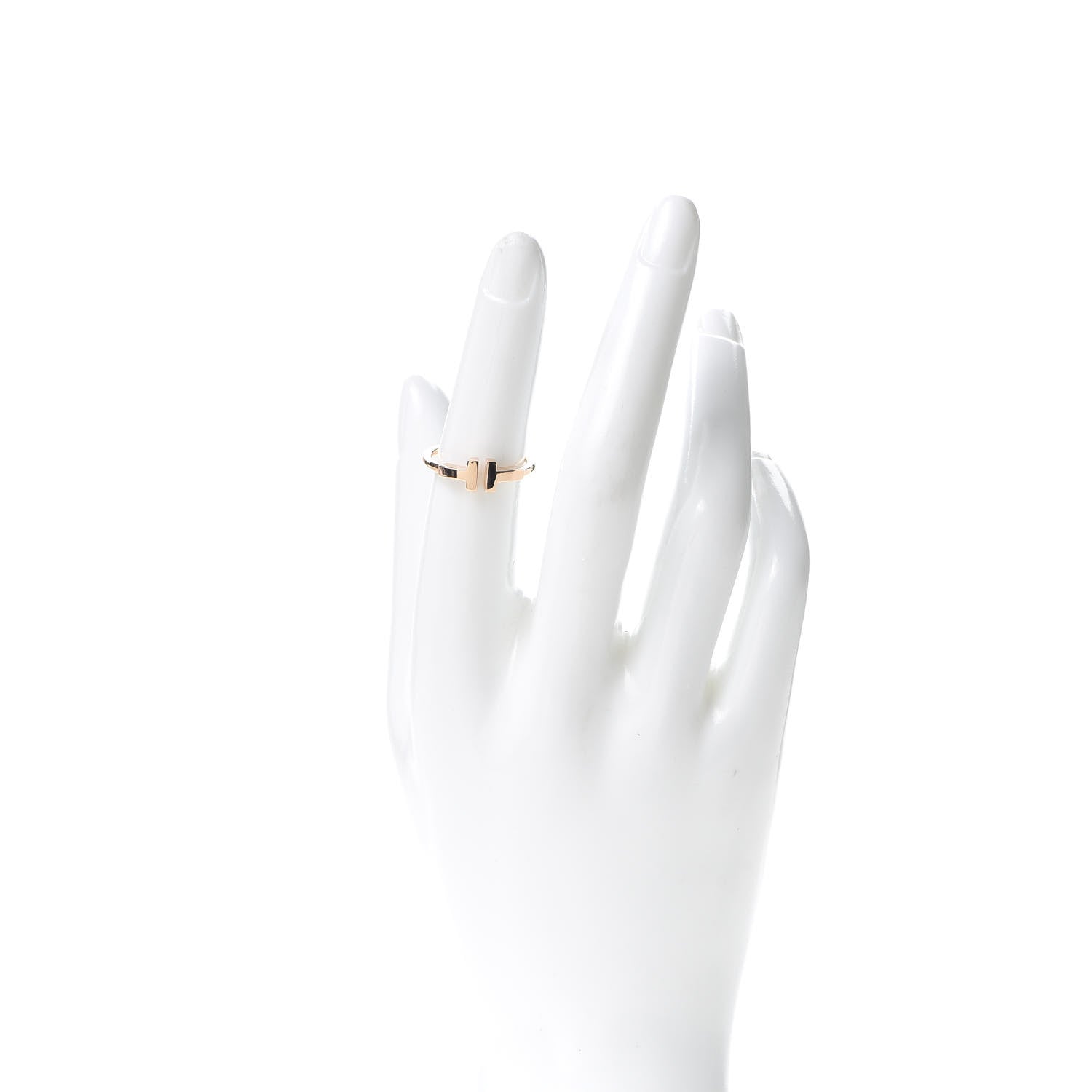 Tiffany 18K Rose Gold T Wire Ring 51 5.75 2 of 5
