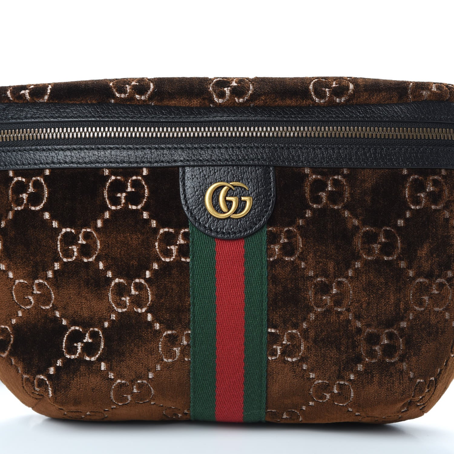 Gucci GG Monogram Velvet Belt Bag Brown 8 of 10