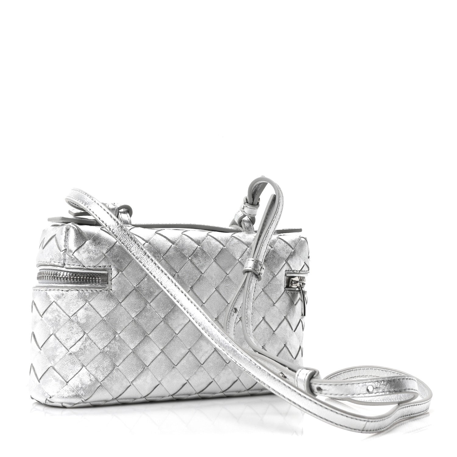 Bottega Veneta Laminated Nappa Intrecciato Bang Bang Vanity Case Silver 3 of 10