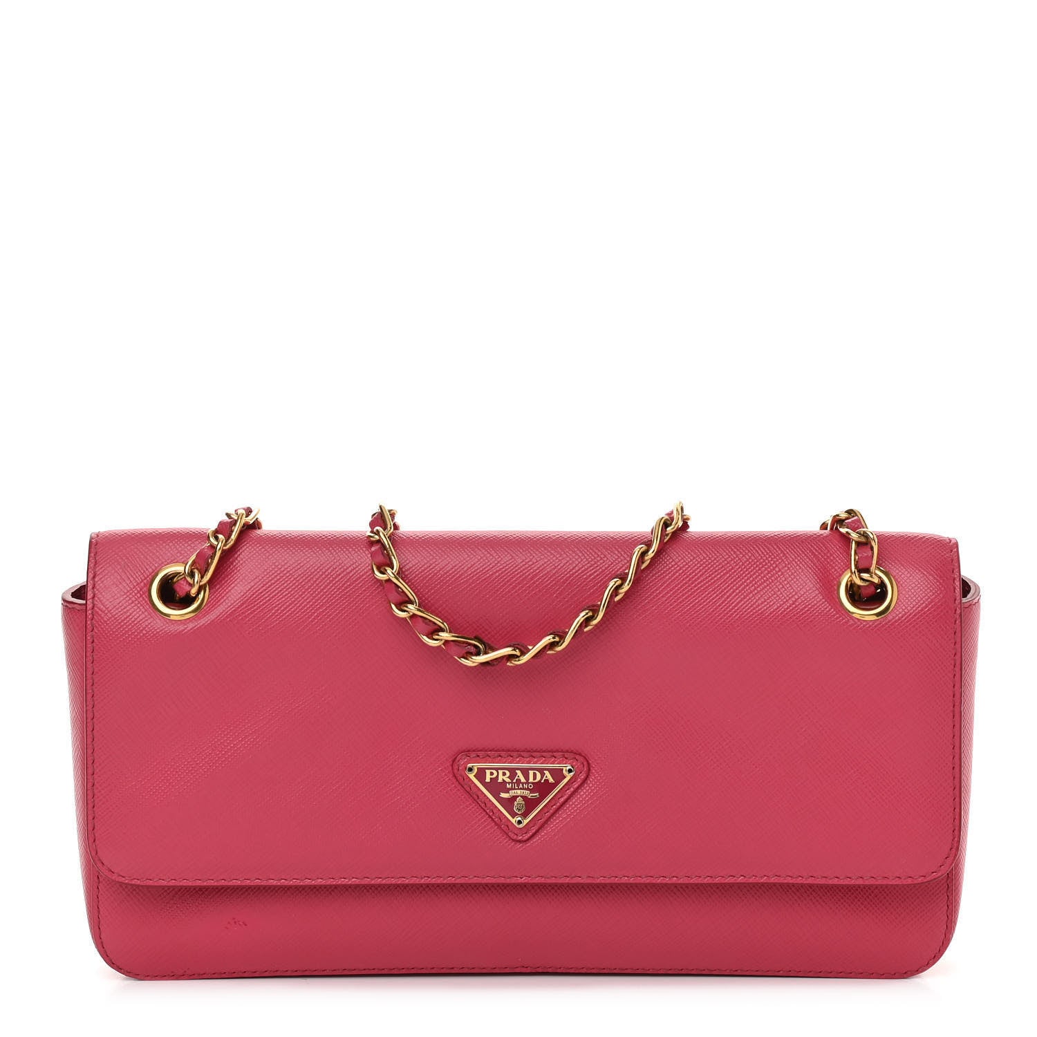 Prada Saffiano Lux Chain Shoulder Bag Peonia 1 of 11