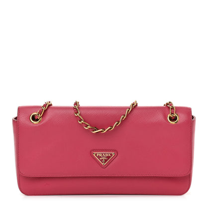 Prada Saffiano Lux Chain Shoulder Bag Peonia 1 of 11