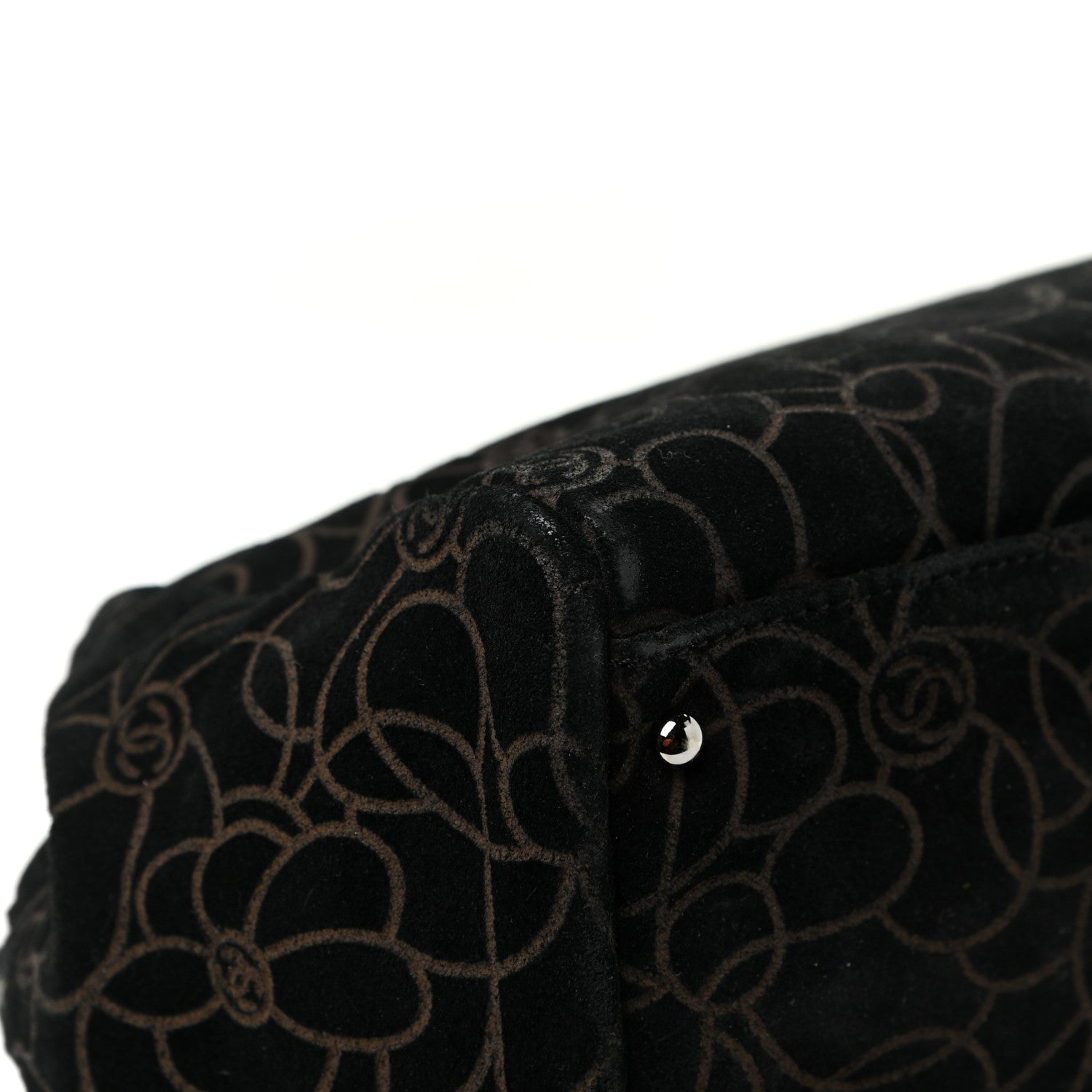 Chanel Velvet Camellia Embossed Shoulder Bag Black 14 of 17