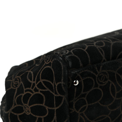 Chanel Velvet Camellia Embossed Shoulder Bag Black 14 of 17