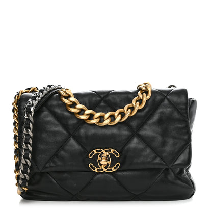 Chanel Lambskin Quilted Large Chanel 19 Flap Black 1 of 11