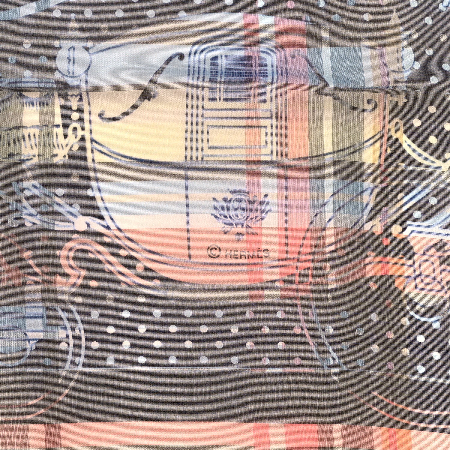 Hermes Silk Madras Ex Libris Bandana Scarf 55 Noir Turquoise Rouge 3 of 4