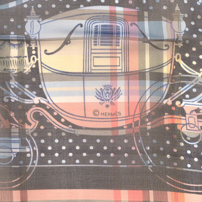Hermes Silk Madras Ex Libris Bandana Scarf 55 Noir Turquoise Rouge 3 of 4