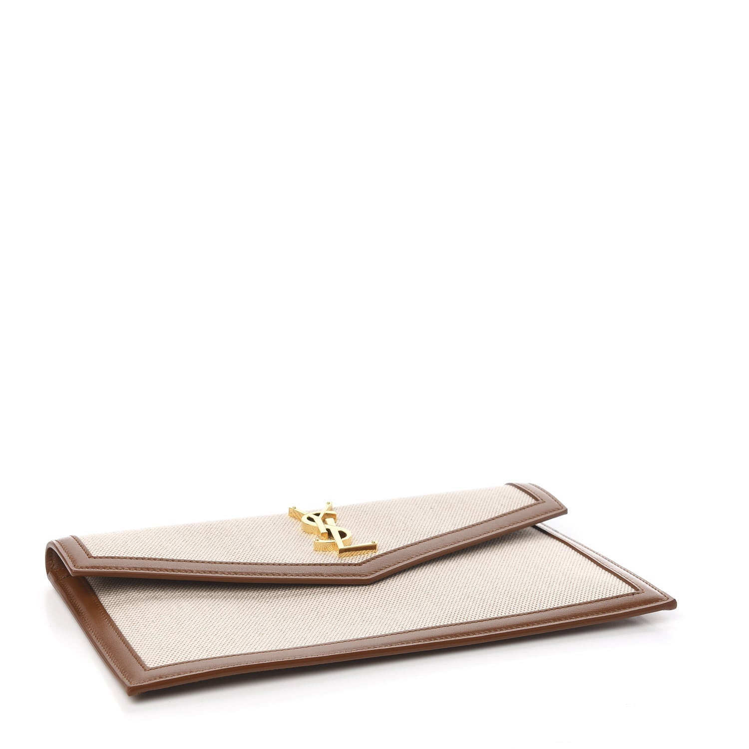 Saint Laurent Canvas Uptown Pouch Natural Beige Brick 3 of 7