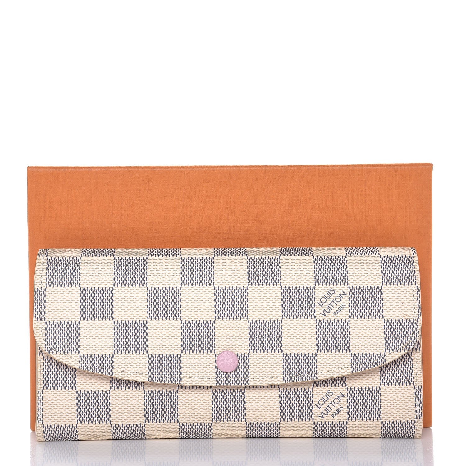 Louis Vuitton Damier Azur Emilie Wallet Rose Ballerine 8 of 8