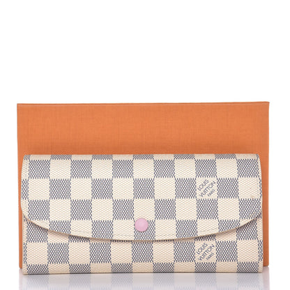 Louis Vuitton Damier Azur Emilie Wallet Rose Ballerine 8 of 8