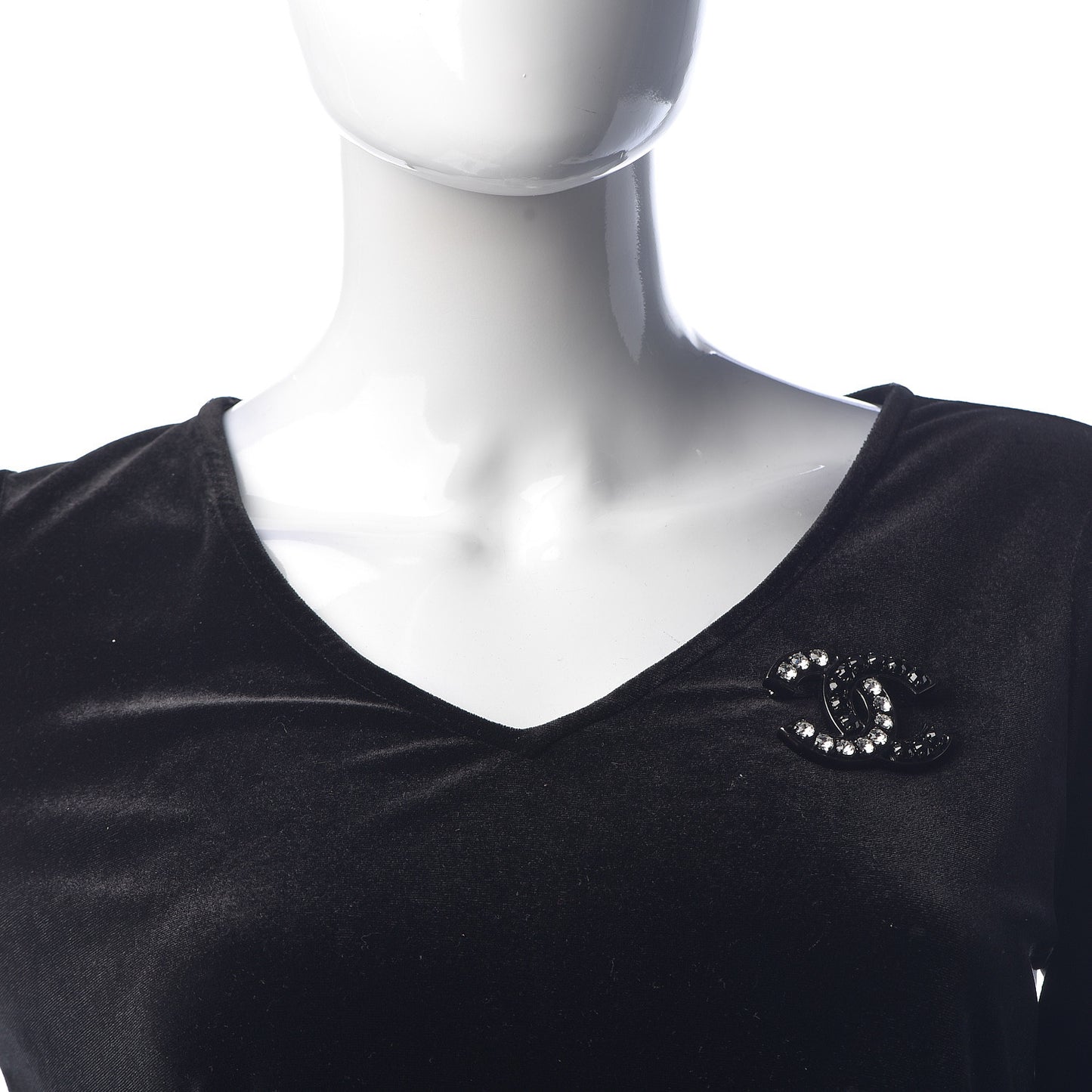Ruthenium Crystal CC Brooch Black