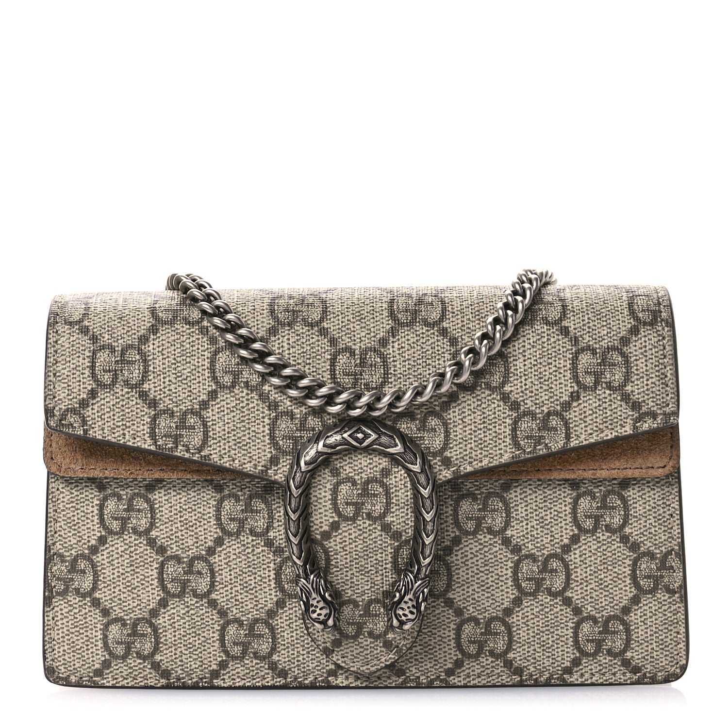 Gucci GG Supreme Monogram Super Mini Dionysus Shoulder Bag Taupe 1 of 11