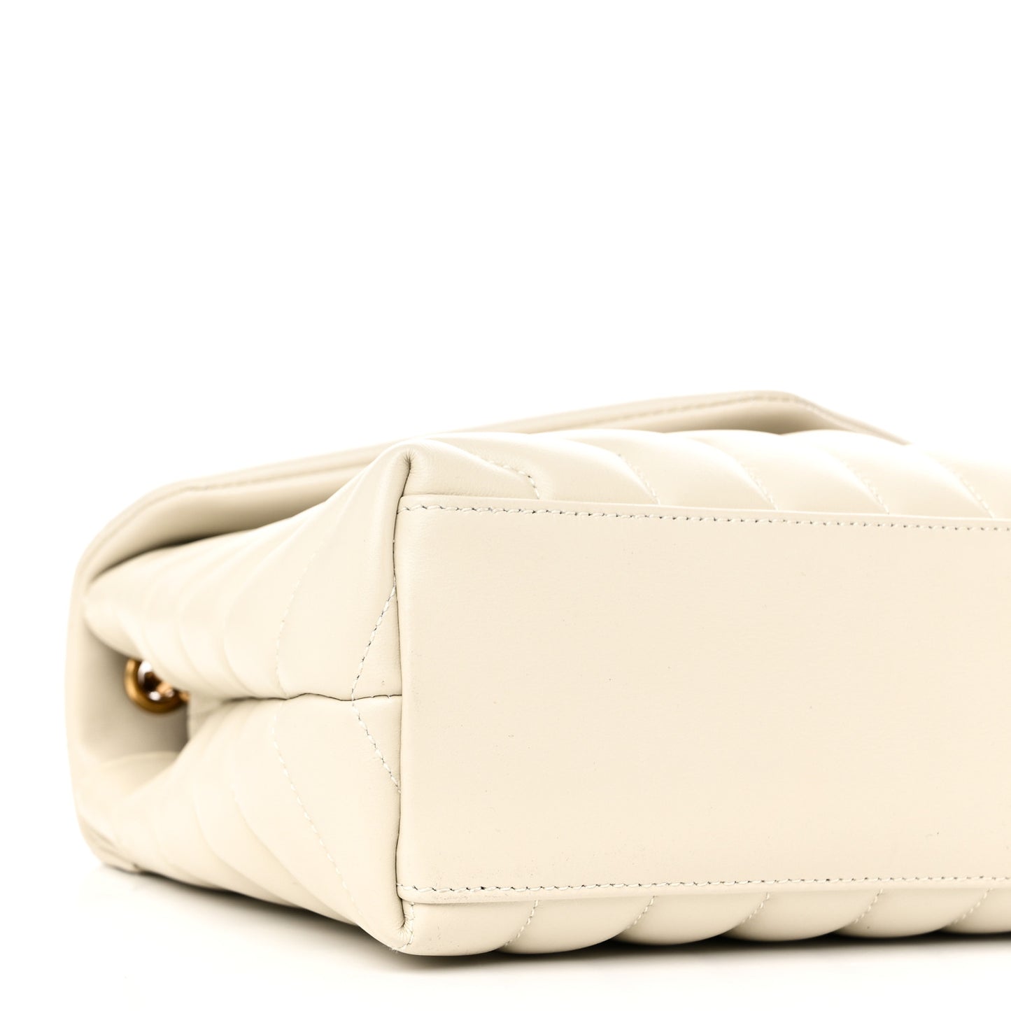 Calfskin Y Quilted Monogram Small Loulou Chain Satchel Crema Soft