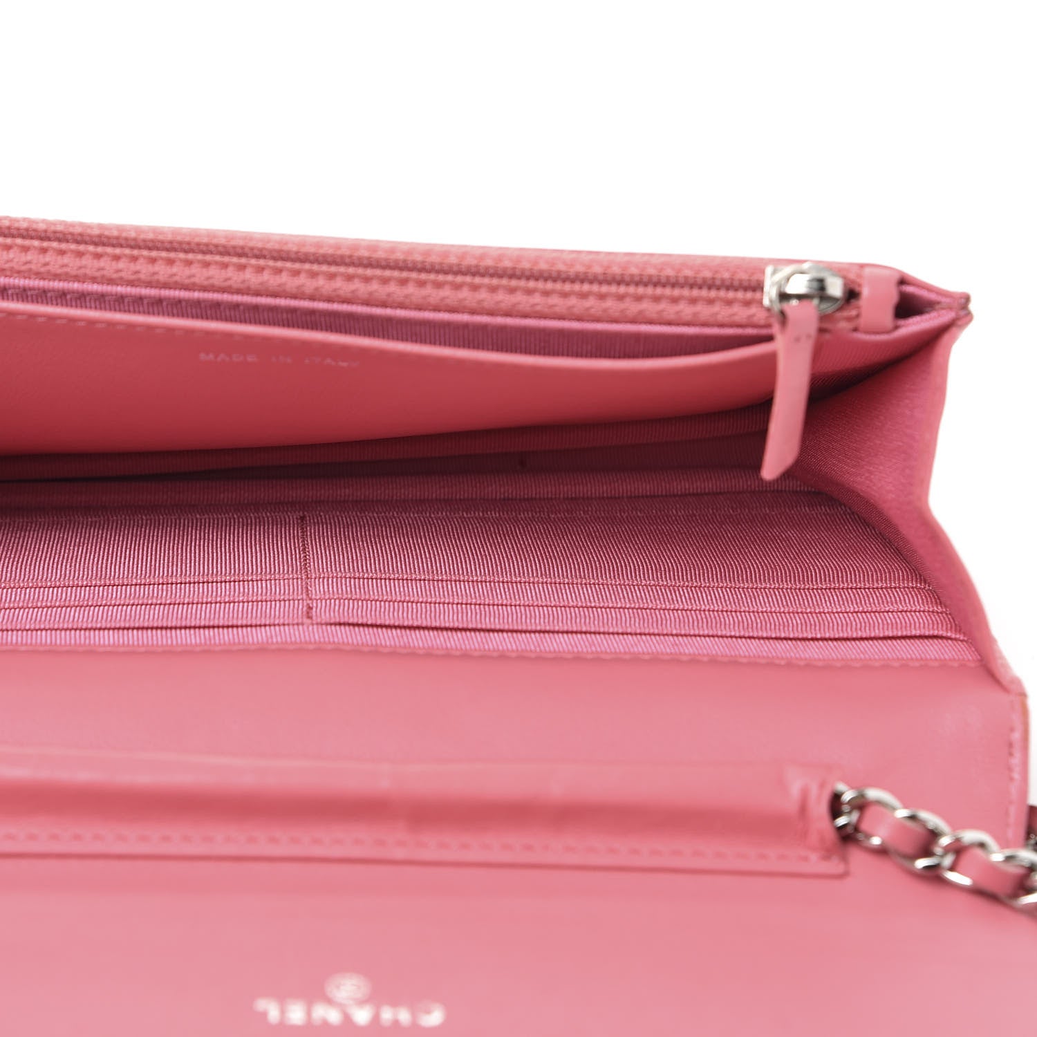 Chanel Lambskin Quilted Wallet On Chain WOC Pink 4 of 11
