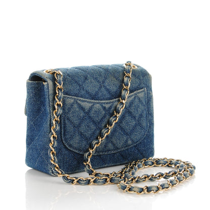 Chanel Denim Quilted Mini Square Flap Blue 3 of 12