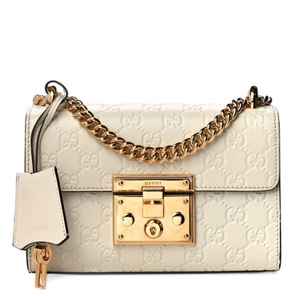 Gucci Guccissima Small Padlock Shoulder Bag White 1 of 13