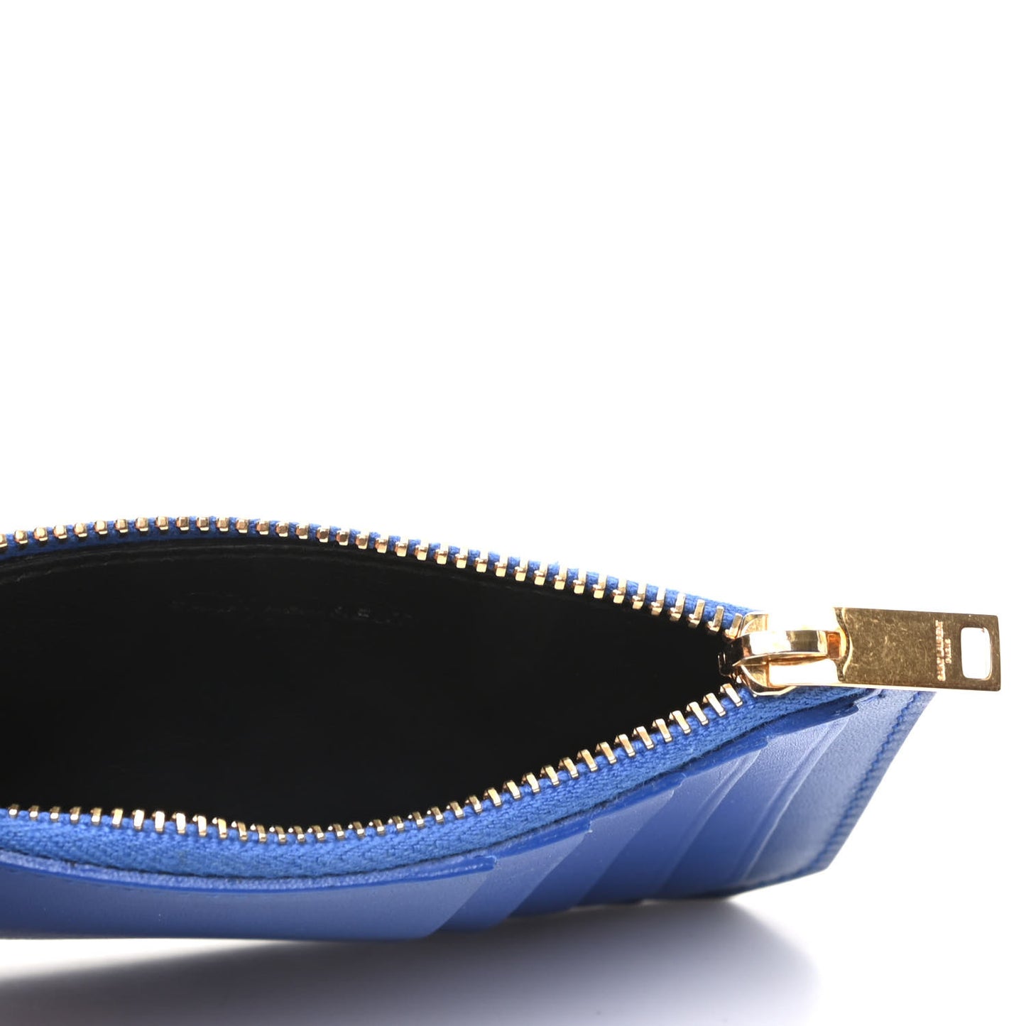 Smooth Calfskin 5 Fragments Zip Pouch Card Holder Ultramarine