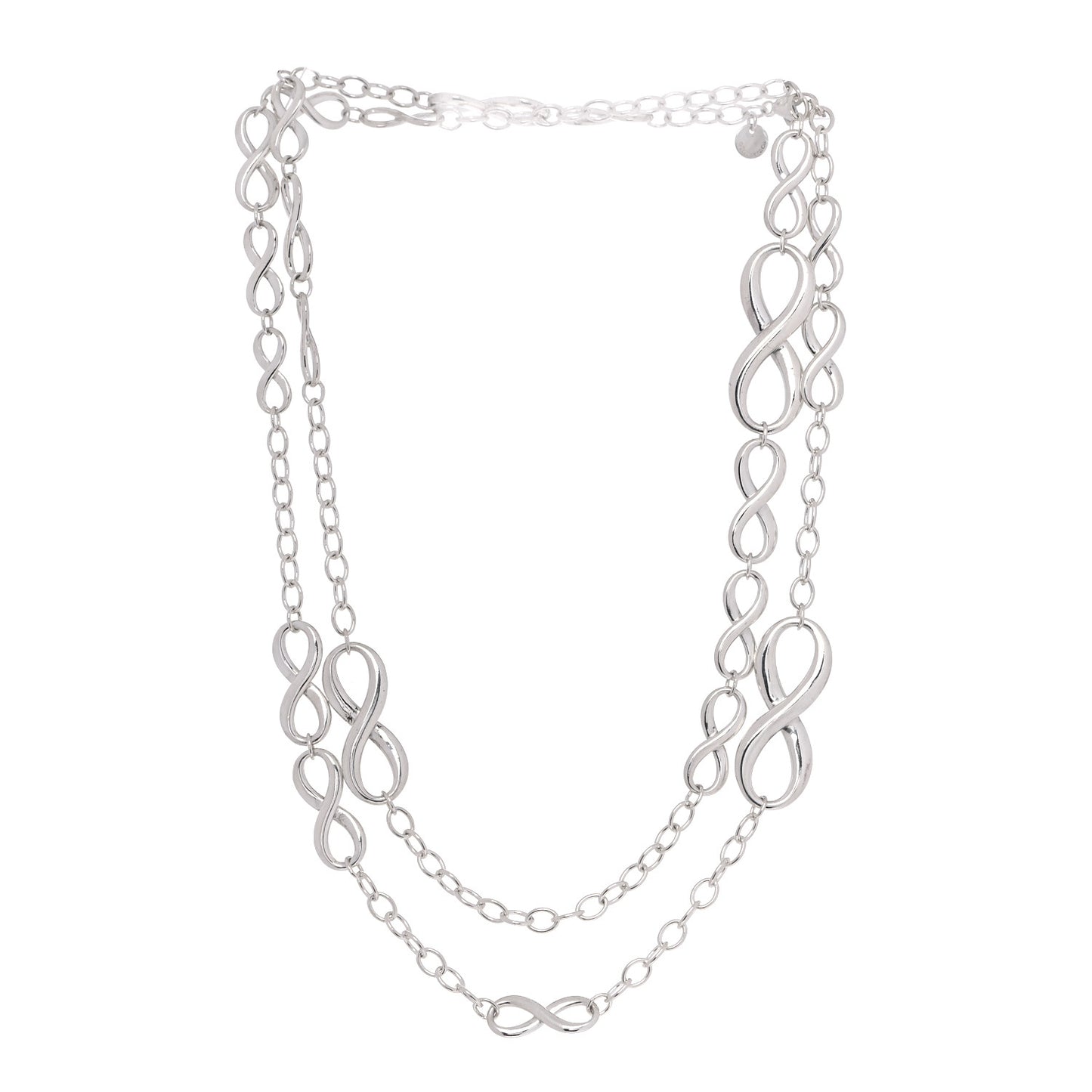 Sterling Silver Wide Infinity Endless Necklace