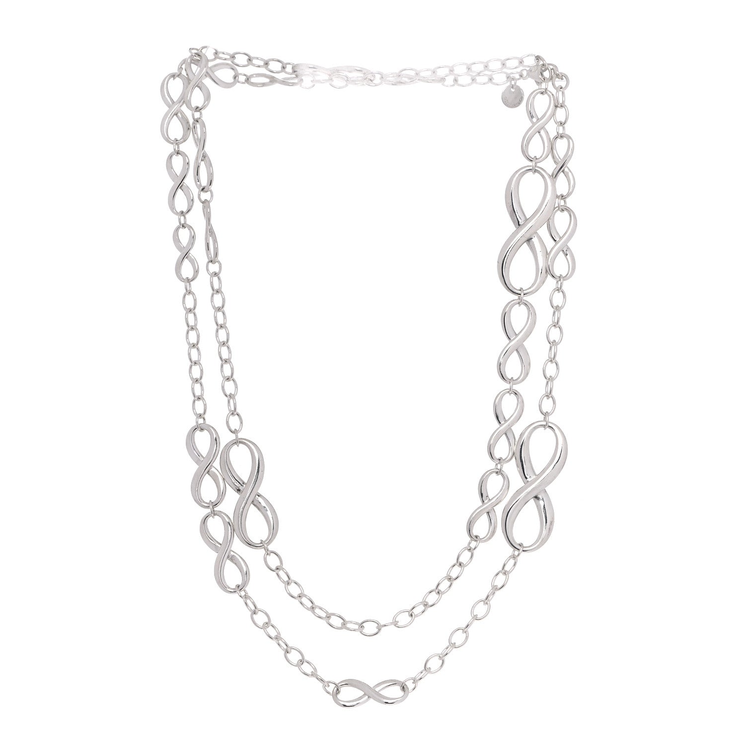 Tiffany Sterling Silver Wide Infinity Endless Necklace 3 of 5