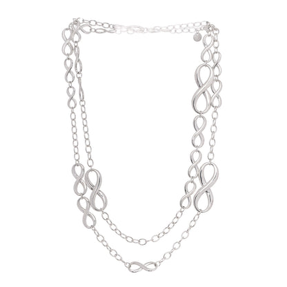 Tiffany Sterling Silver Wide Infinity Endless Necklace 3 of 5