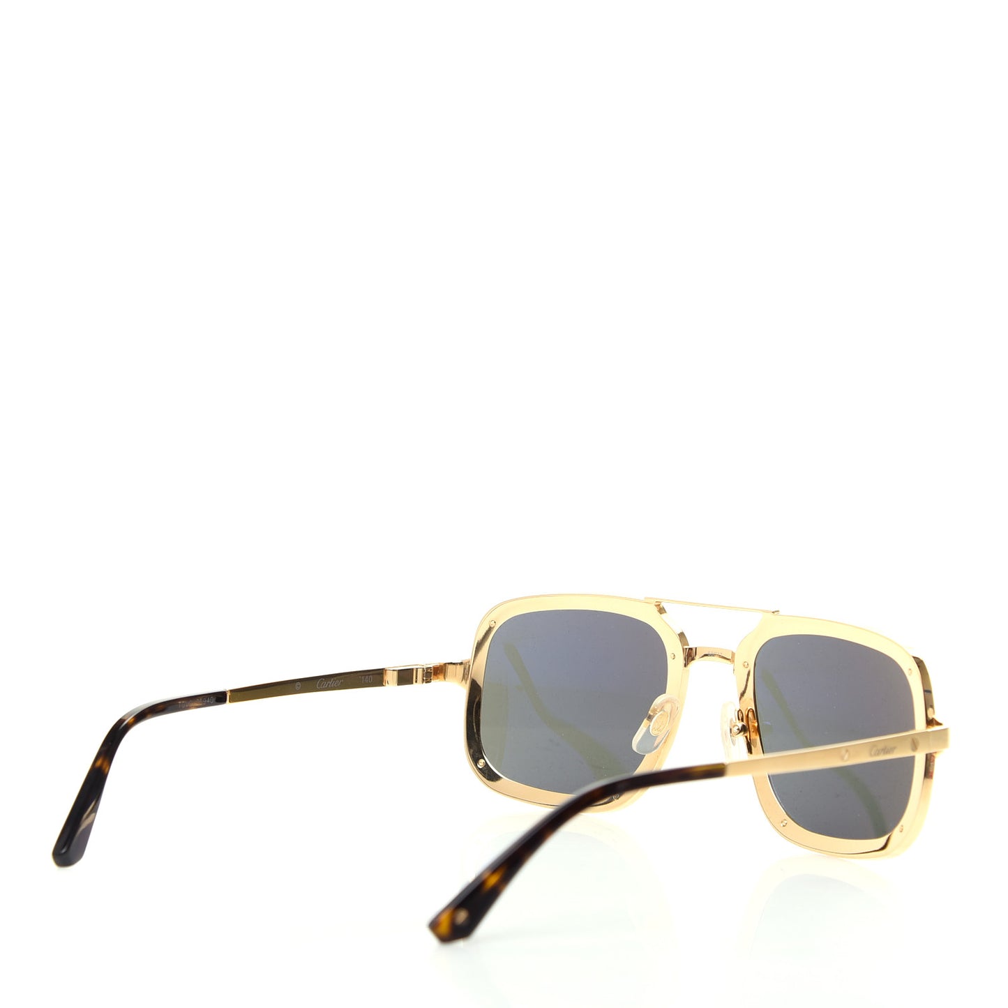 Titanium Santos De Cartier Sunglasses Gold