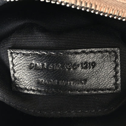 Saint Laurent Grain De Poudre Matelasse Chevron Quilted Round Vinyle Camera Bag Dark Beige 7 of 10