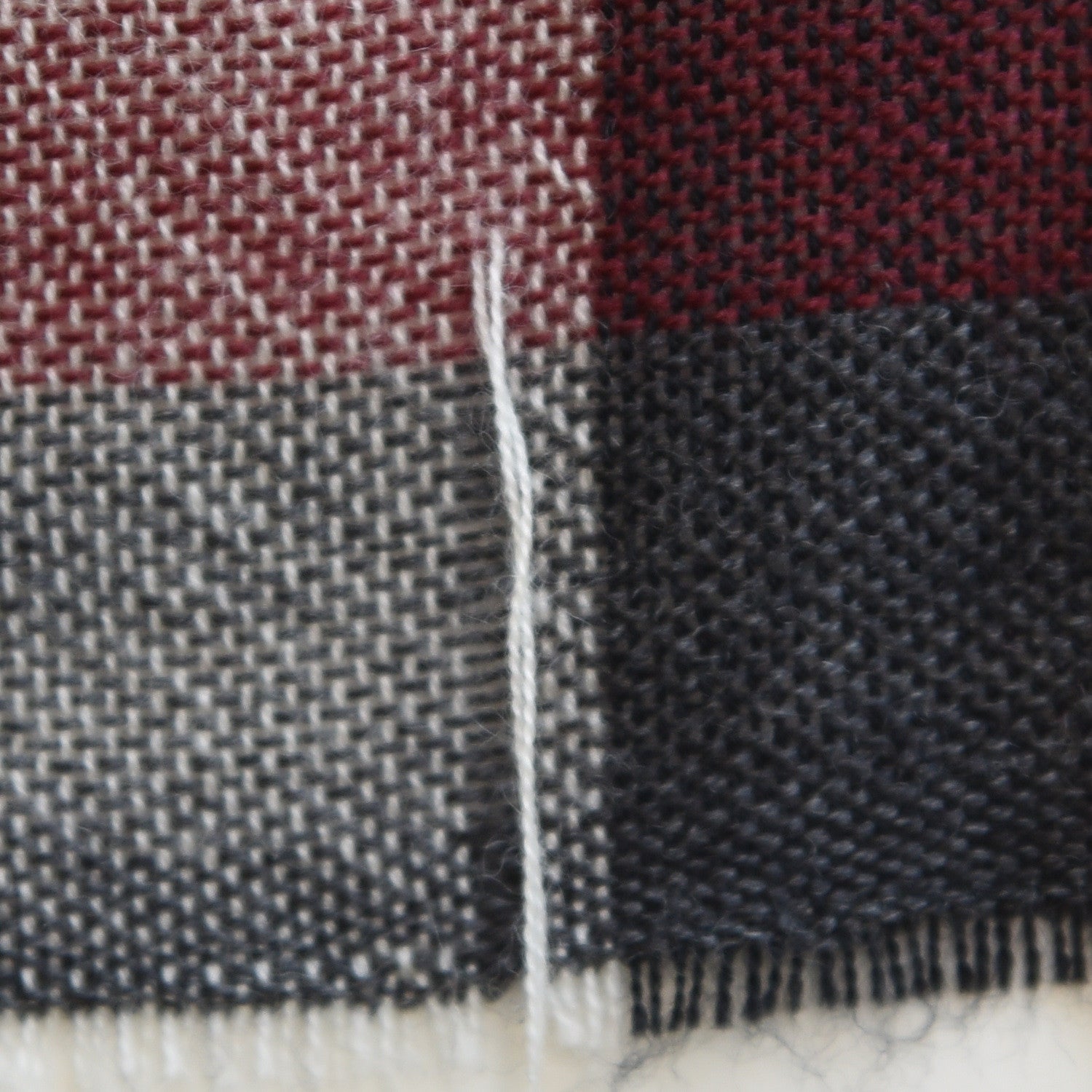 Burberry Wool Silk Gauze Lightweight Check Scarf Grey 5 of 5