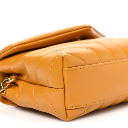 Saint Laurent Calfskin Y Quilted Monogram Toy Loulou Crossbody Bag Cheddar 10 of 12
