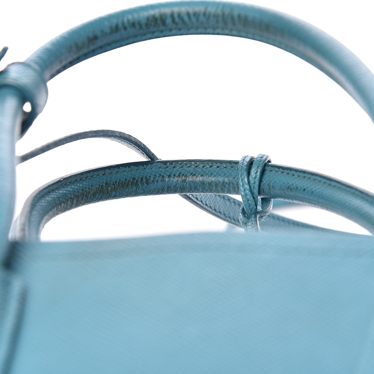 Prada Saffiano Cuir Small Double Bag Turchese 28 of 31