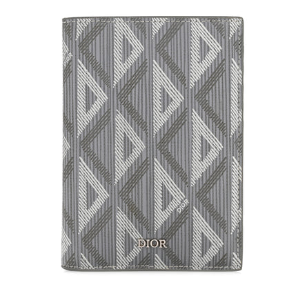 Christian Dior Calfskin CD Diamond Canvas Passport Holder Grey 1 of 8