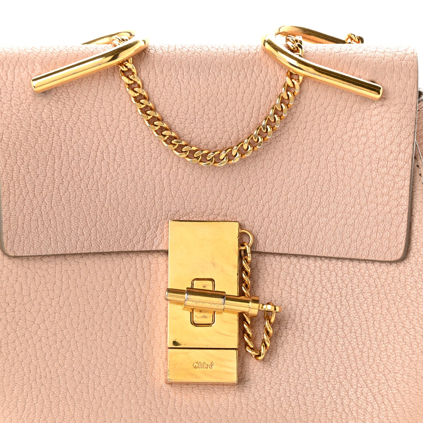 Grained Lambskin Mini Drew Shoulder Bag Cement Pink