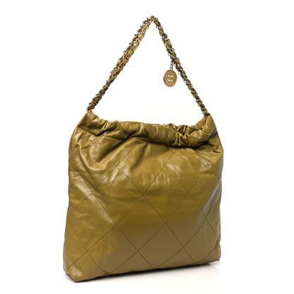 Chanel Shiny Calfskin Quilted Chanel 22 Green 4 of 11