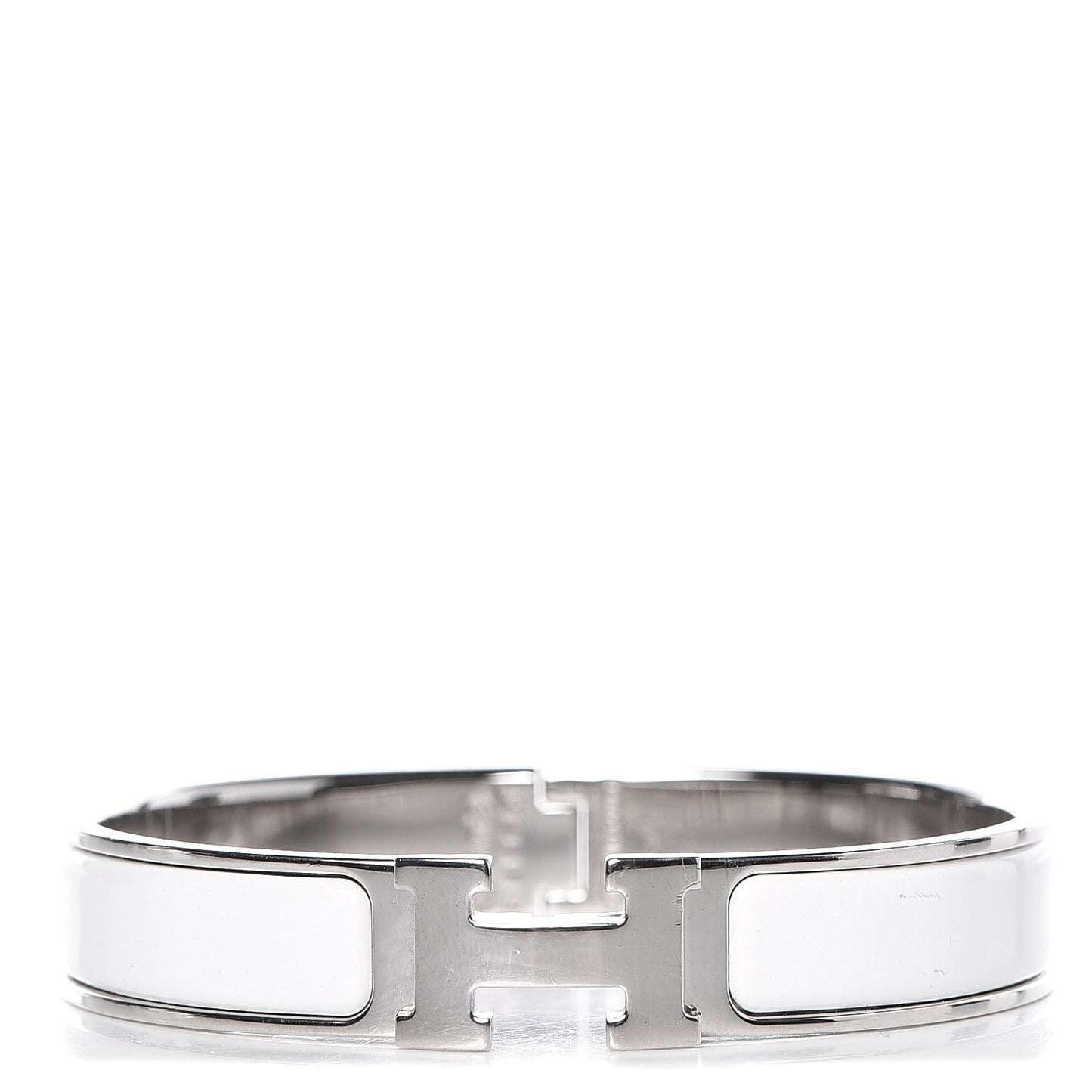 Enamel Narrow Clic Clac H Bracelet GM White