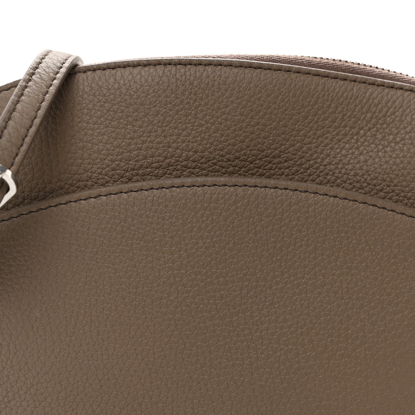 Grained Calfskin Annie E/W Crossbody Bag Smoked Taupe