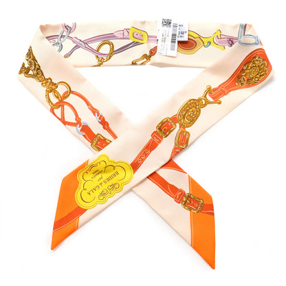 Hermes Silk Brides De Gala Applique Pique Twilly Creme Orange Jaune 1 of 4