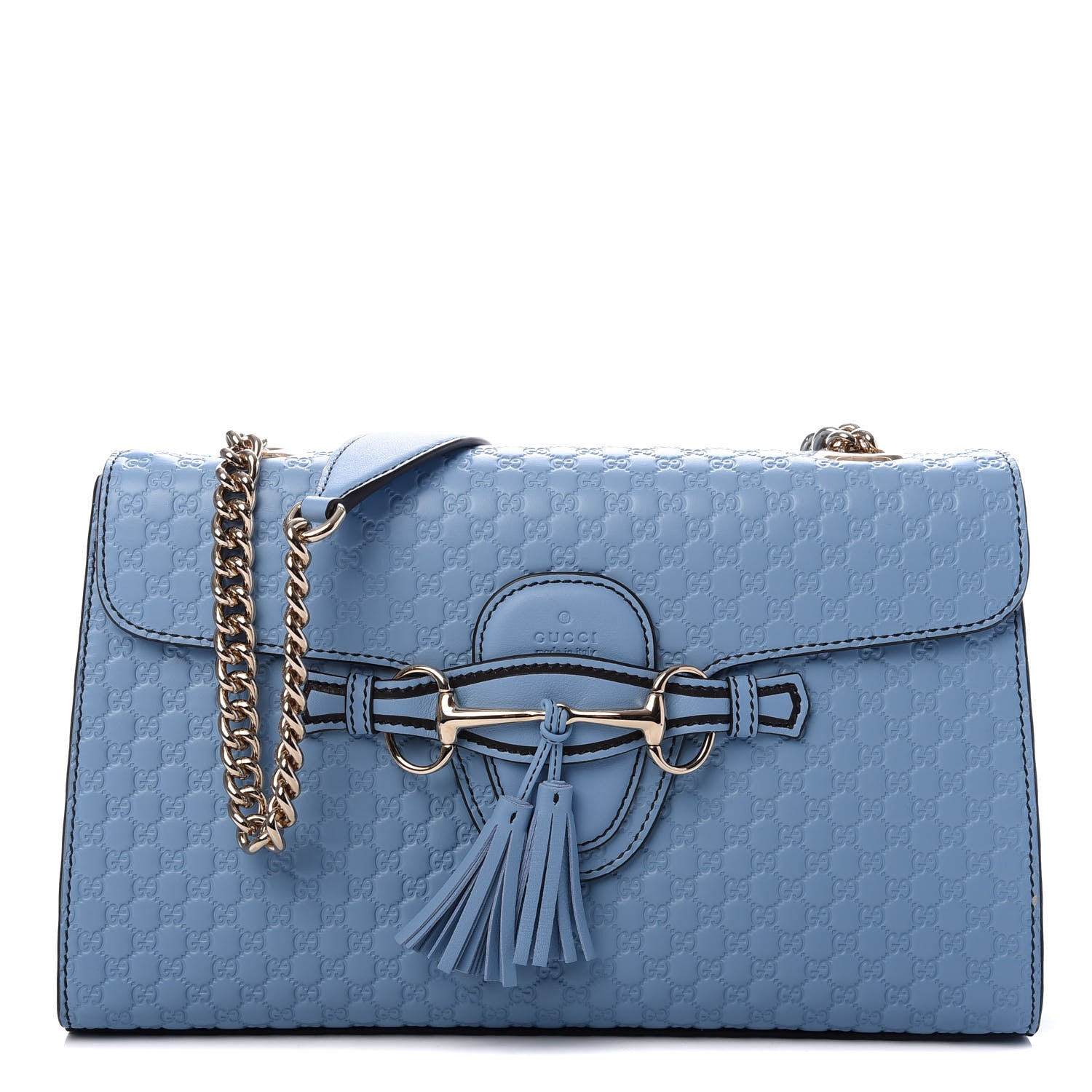 Gucci Microguccissima Medium Emily Chain Shoulder Bag Mineral Blue 1 of 9
