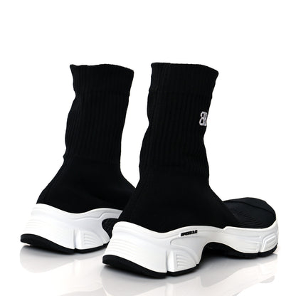 Balenciaga Technical Ribbed 3D Recycled Knit Bi-Color Womens Speed 3.0 Sneakers 38 Black White 4 of 7